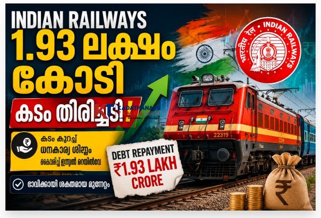 റെയിൽവേ 1.93 ലക്ഷം കോടി രൂപയുടെ കടം തിരിച്ചടച്ചു;കണക്കുകൾ പുറത്തുവിട്ട് കേന്ദ്രമന്ത്രി