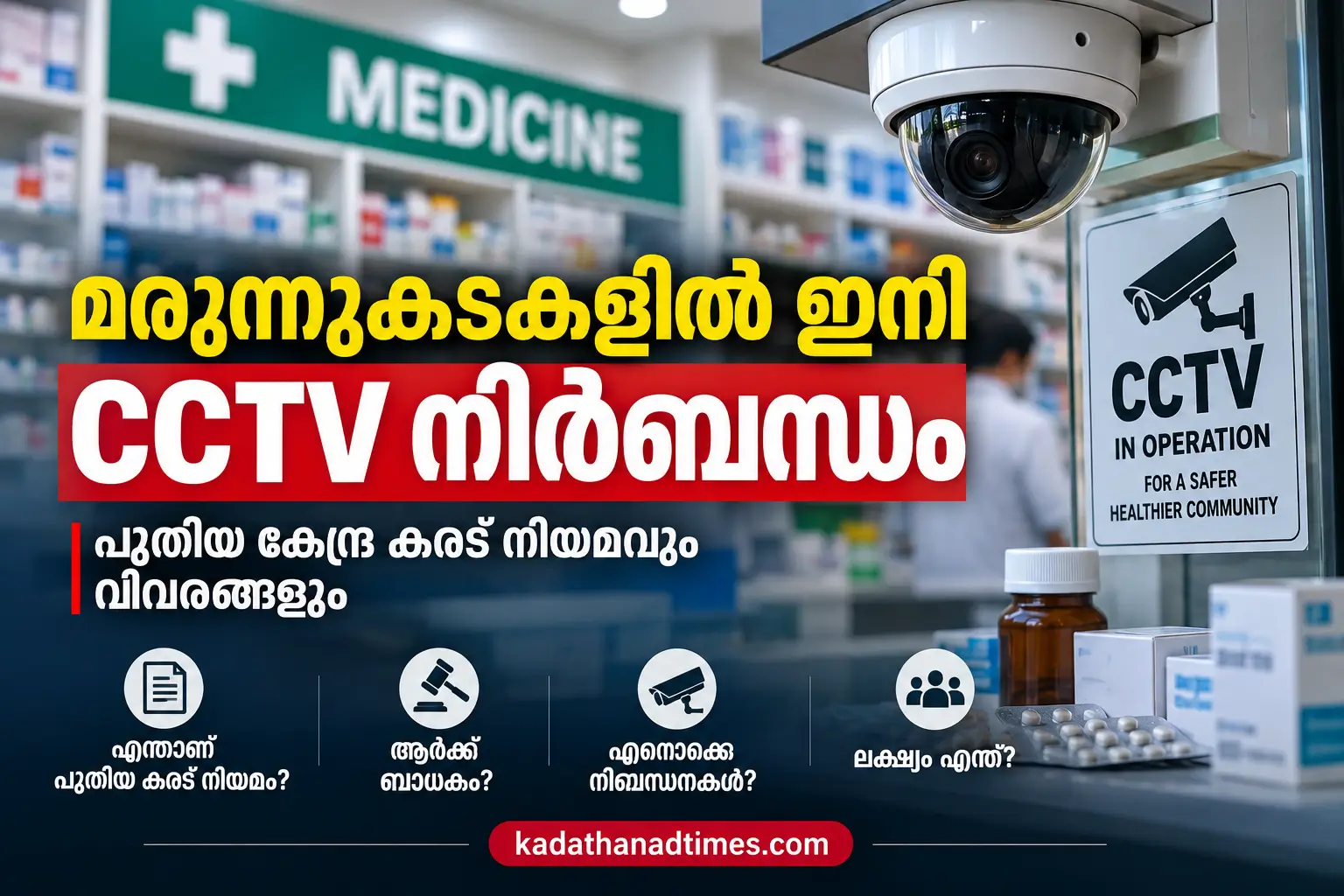 മെഡിക്കൽ സ്റ്റോറുകളിൽ സിസിടിവി നിർബന്ധമാക്കുന്ന കേന്ദ്ര കരട് നിയമം